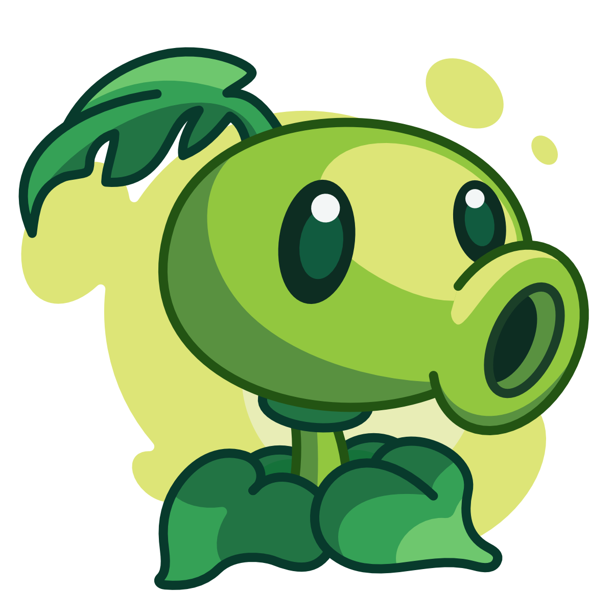 Illustration of Peashooter from Plants vs Zombies.